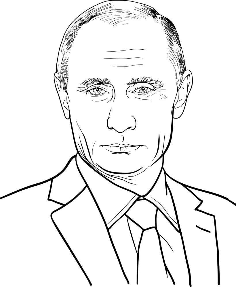 طرح وکتور تصویر ولادیمیر پوتین مناسب برای استفاده در دستگاه های cnc چوب و cnc لیزر - vladimir putin illustration vector cdr file