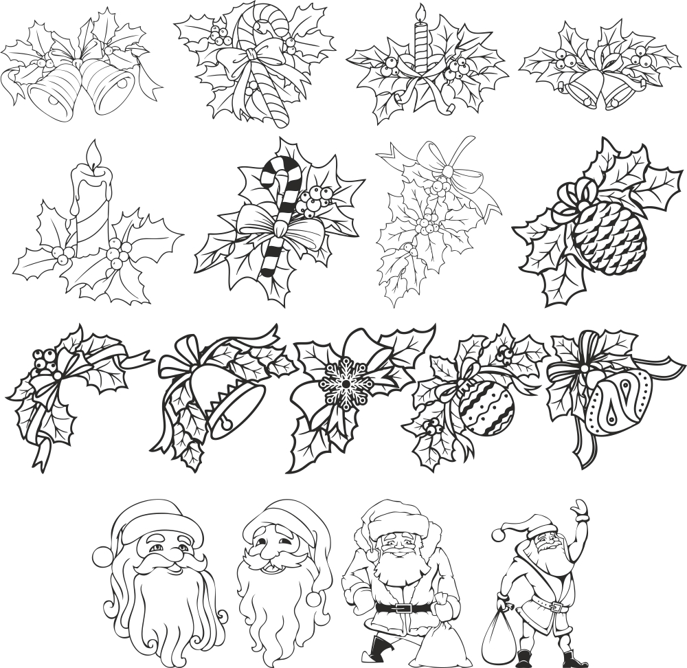 طرح تزئینات کریسمس مناسب برای استفاده در دستگاه های cnc چوب و cnc لیزر - christmas decorations cdr file