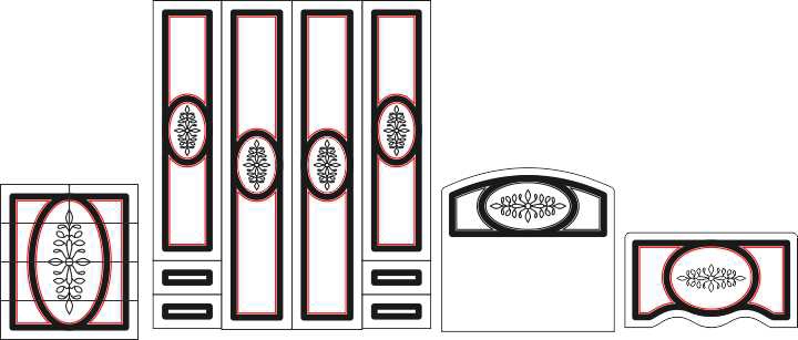 طرح الگوی مبلمان مناسب برای استفاده در دستگاه های cnc چوب و cnc لیزر - furniture pattern cdr file