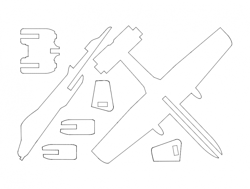 طرح فیرچایلد، یک شماره 10 مناسب برای استفاده در دستگاه های cnc چوب و cnc لیزر - fairchild a 10 dxf file