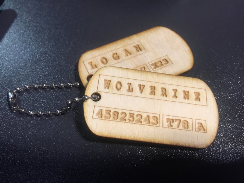 طرح پلاک سگ لوگان ولورین مناسب برای استفاده در دستگاه های cnc چوب و cnc لیزر - laser cut logan wolverine dog tags