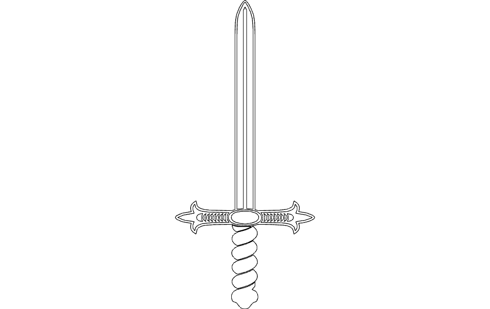 طرح شمشیر مناسب برای استفاده در دستگاه های cnc چوب و cnc لیزر - sword dxf file