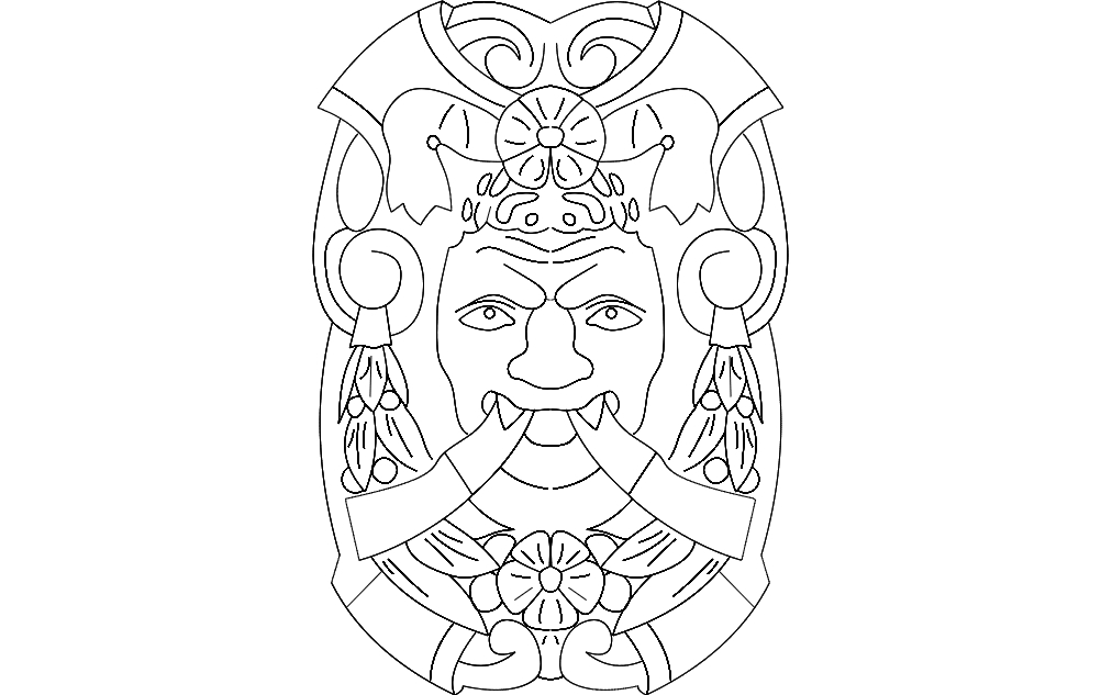 طرح اثر هنری شماره ۱ مناسب برای استفاده در دستگاه های cnc چوب و cnc لیزر - artwork 1 dxf file