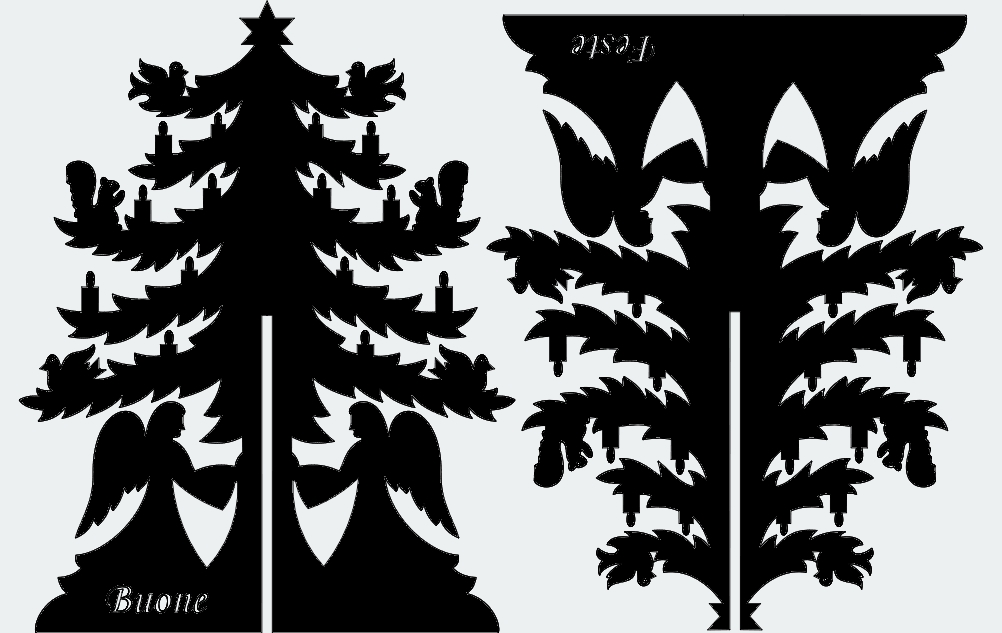 طرح مربوط به xmastree مناسب برای استفاده در دستگاه های cnc چوب و cnc لیزر - xmastree dxf file