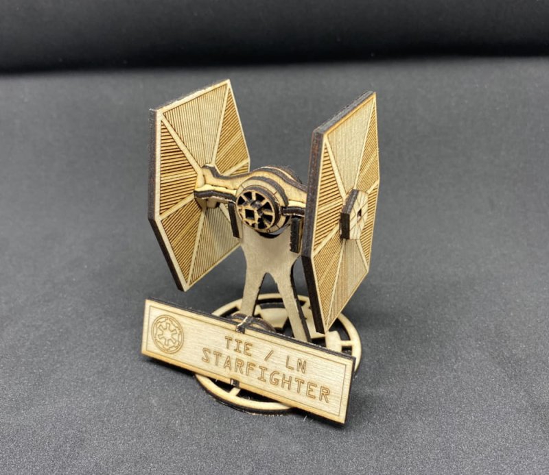 طرح کراوات جنگنده جنگ ستارگان مناسب برای استفاده در دستگاه های cnc چوب و cnc لیزر - laser cut star wars tie fighter cdr file