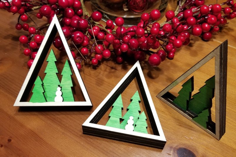 طرح مجسمه درخت کریسمس مناسب برای استفاده در دستگاه های cnc چوب و cnc لیزر - laser cut christmas tree sculpture svg file