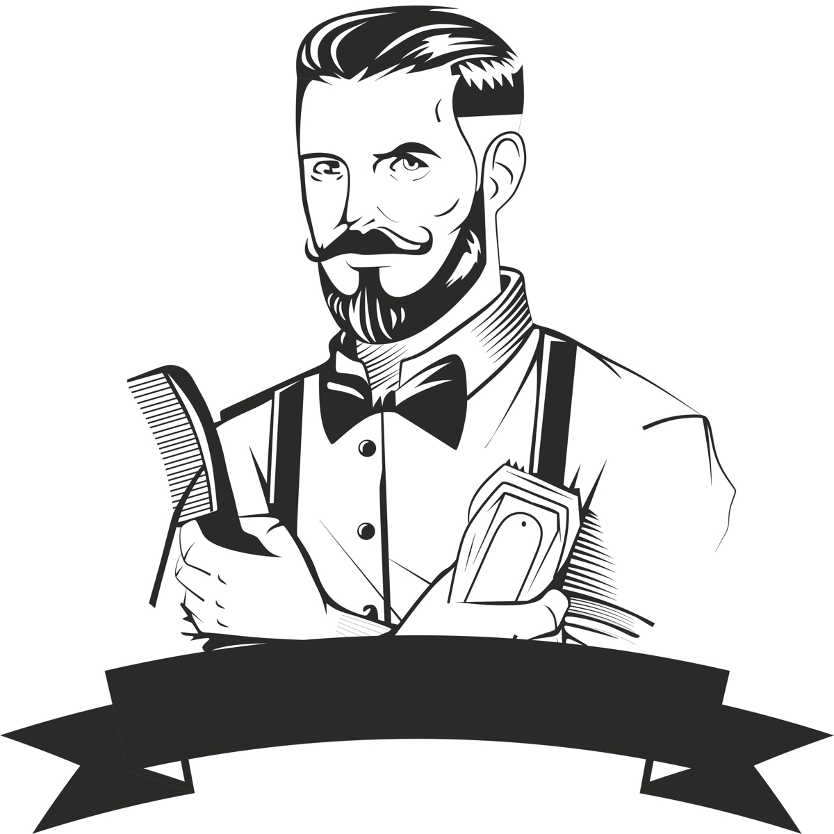 طرح لوگوی آرایشگاه زنانه مناسب برای استفاده در دستگاه های cnc چوب و cnc لیزر - barber logo design cdr file