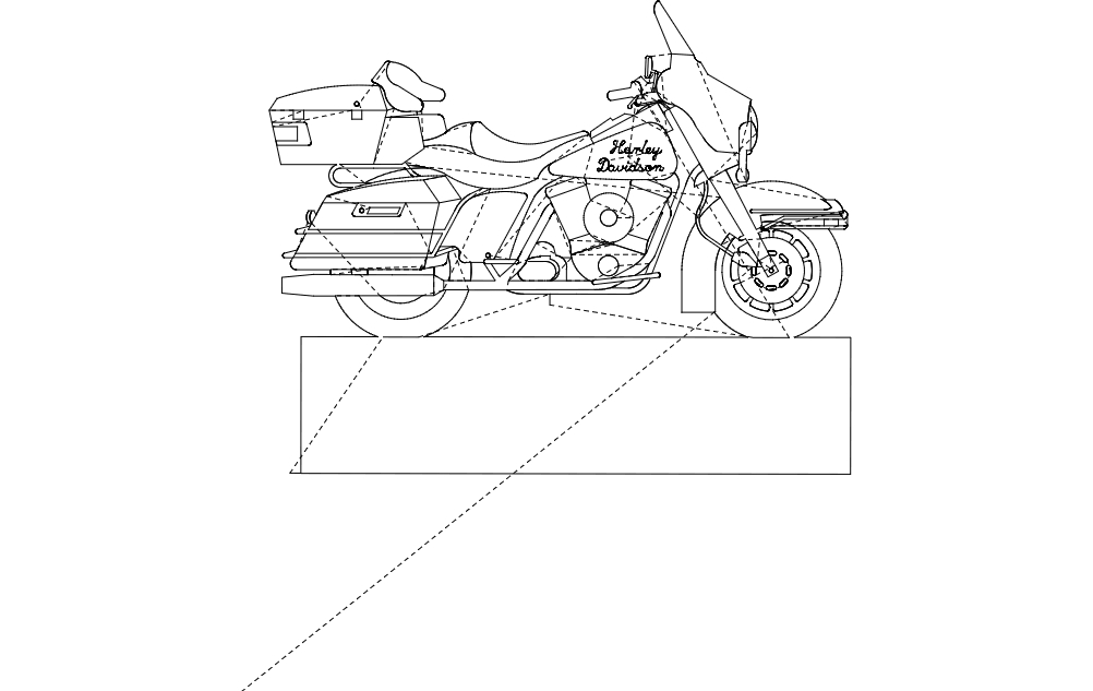 طرح پروفایل هارلی دیویدسون مناسب برای استفاده در دستگاه های cnc چوب و cnc لیزر - harley davidson profile dxf file