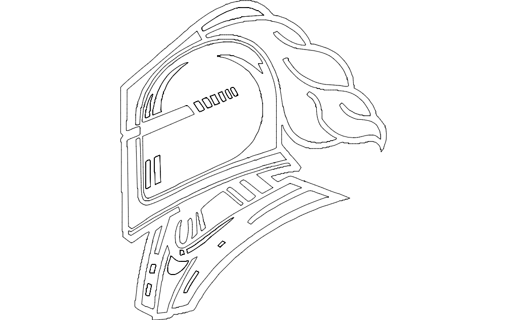 طرح شوالیه ۱ مناسب برای استفاده در دستگاه های cnc چوب و cnc لیزر - knight 1 dxf file