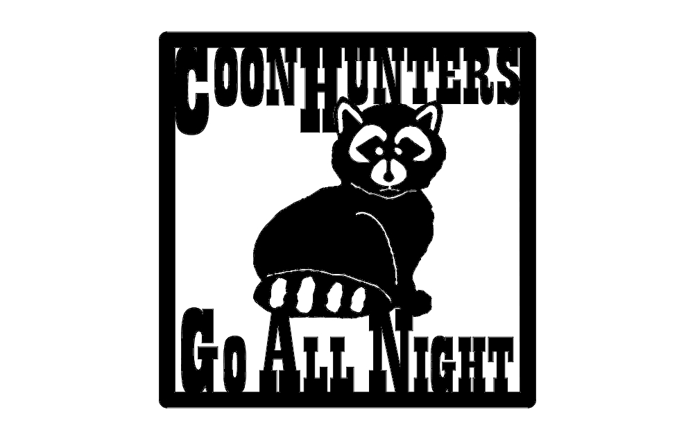 طرح شکارچیان راکون مناسب برای استفاده در دستگاه های cnc چوب و cnc لیزر - coon hunters dxf file
