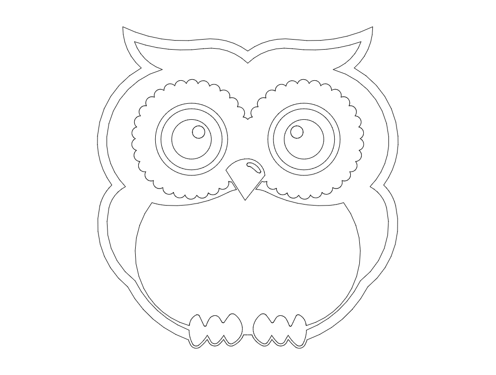 طرح جغد ایستاده مناسب برای استفاده در دستگاه های cnc چوب و cnc لیزر - standing owl dxf file