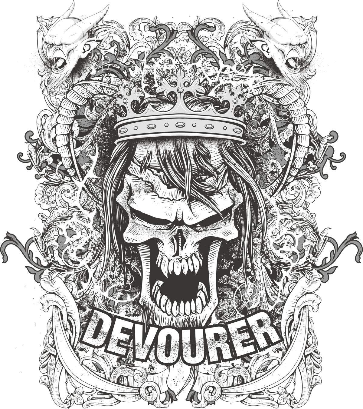 طرح تی شرت Devourer مناسب برای استفاده در دستگاه های cnc چوب و cnc لیزر - devourer t shirt print cdr file