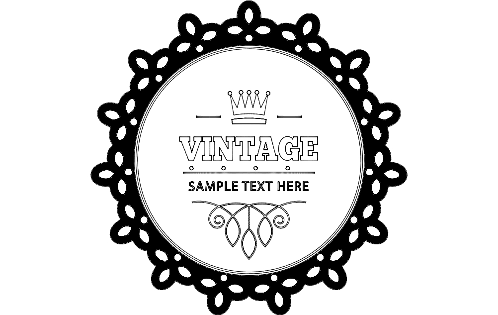 طرح کارت ویزیت قدیمی مناسب برای استفاده در دستگاه های cnc چوب و cnc لیزر - vintage card dxf file