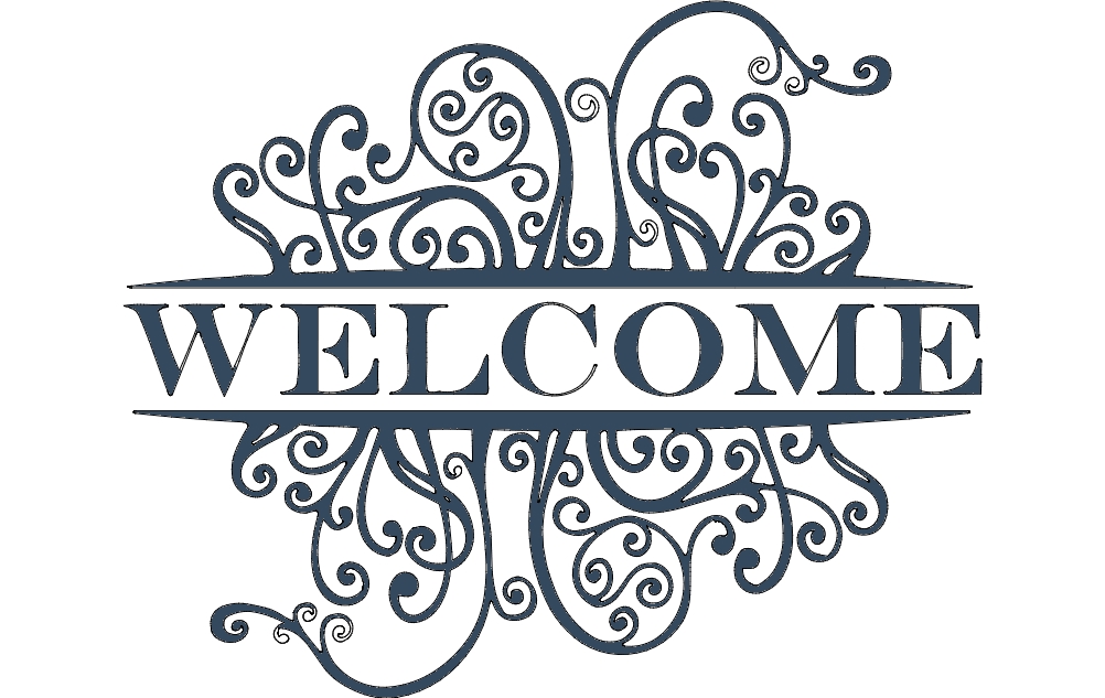 طرح تزیینات خوشامدگویی مناسب برای استفاده در دستگاه های cnc چوب و cnc لیزر - welcome decoration dxf file