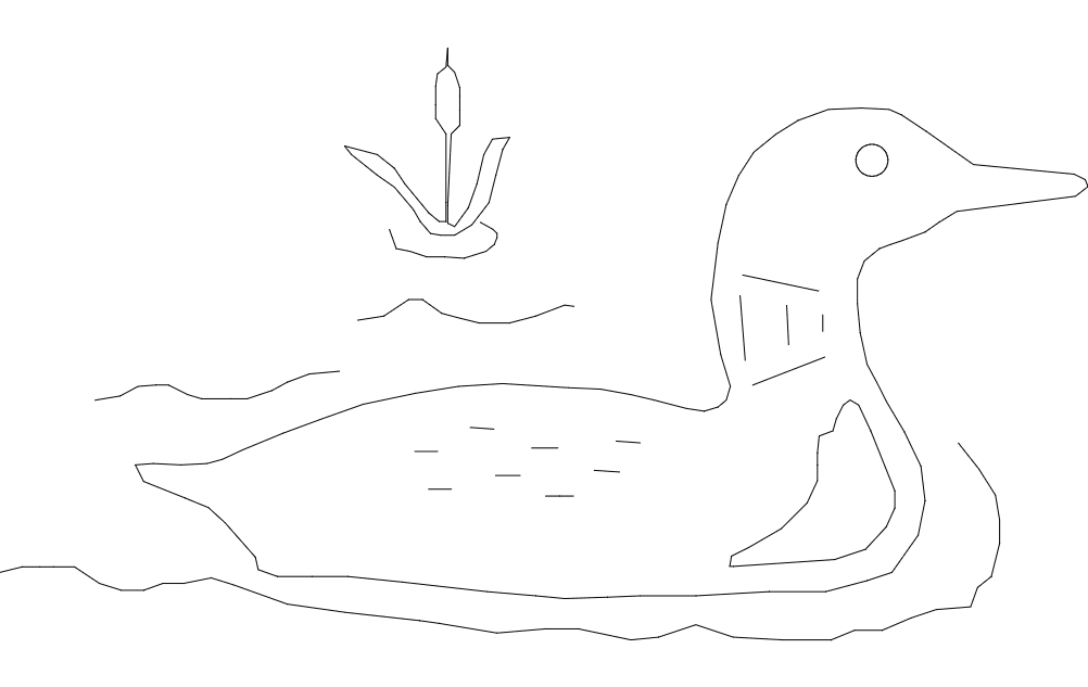 طرح صحنه لون مناسب برای استفاده در دستگاه های cnc چوب و cnc لیزر - loon scene dxf file