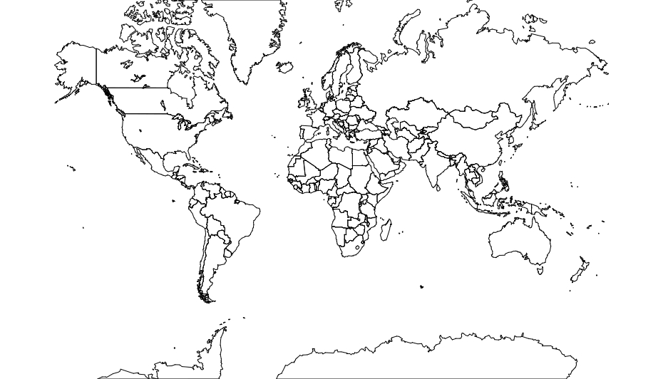 طرح نقشه جهان با جزئیات کامل مناسب برای استفاده در دستگاه های cnc چوب و cnc لیزر - world map detailed dxf file