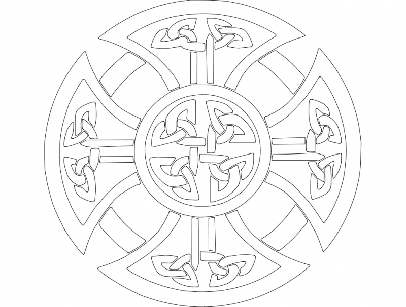 طرح کراس دربی سلتیک مناسب برای استفاده در دستگاه های cnc چوب و cnc لیزر - derby celtic cross dxf file