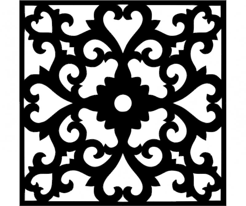 طرح استنسیل حاشیه دیوار گل مناسب برای استفاده در دستگاه های cnc چوب و cnc لیزر - flower wall border stencil template dxf file