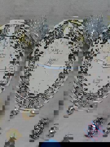 طرح ساعت سال نو مناسب برای استفاده در دستگاه های cnc چوب و cnc لیزر - newyear clock dxf file