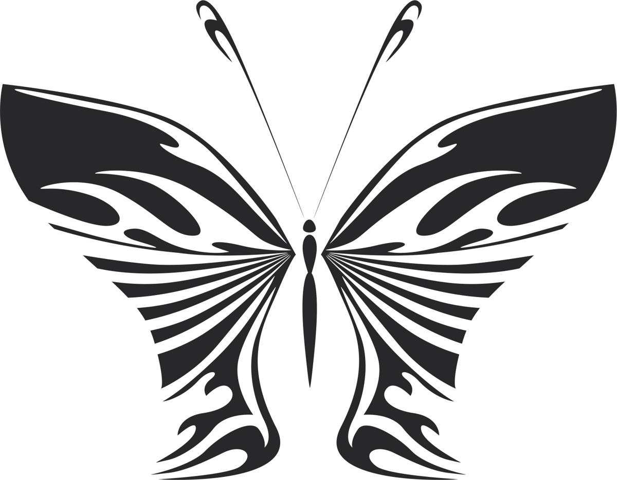 طرح برچسب دیواری پروانه مناسب برای استفاده در دستگاه های cnc چوب و cnc لیزر - butterfly wall decal cdr file