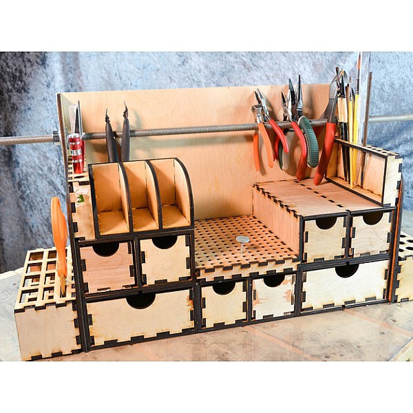 طرح ارگانایزر شگفت‌انگیز مناسب برای استفاده در دستگاه های cnc چوب و cnc لیزر - the amazing organizer lasercut dxf file