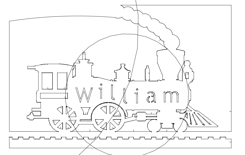 طرح لوکوموتیو ویلیام مناسب برای استفاده در دستگاه های cnc چوب و cnc لیزر - locomotive william dxf file