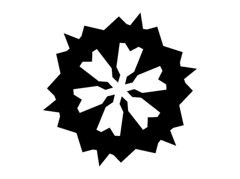 طرح دانه برف شماره ۳ مناسب برای استفاده در دستگاه های cnc چوب و cnc لیزر - snowflake silhouette 3 dxf file