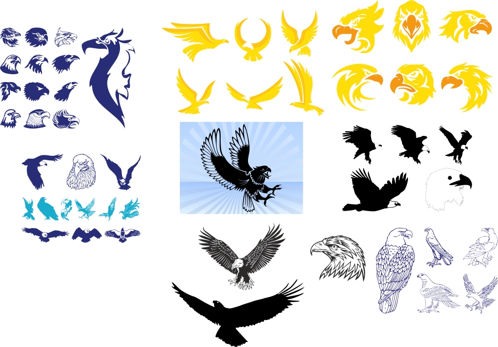 طرح مجموعه وکتور خالکوبی بال قبیله ای مناسب برای استفاده در دستگاه های cnc چوب و cnc لیزر - tribal wing tattoos vector art collection cdr file