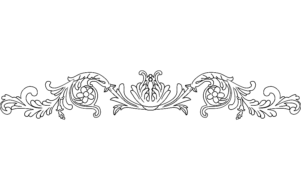 طرح قاب گل شماره ۵ مناسب برای استفاده در دستگاه های cnc چوب و cnc لیزر - floral frame 5 dxf file