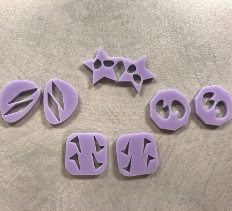 طرح مجموعه گوشواره میخی مناسب برای استفاده در دستگاه های cnc چوب و cnc لیزر - laser cut stud earring set
