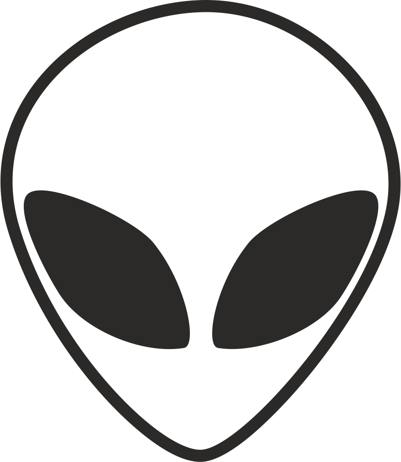 طرح سیاه و سفید سر بیگانه مناسب برای استفاده در دستگاه های cnc چوب و cnc لیزر - alien head black and white cdr file