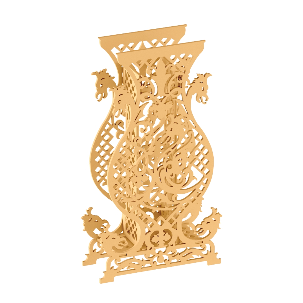 طرح گلدان دست‌ساز مناسب برای استفاده در دستگاه های cnc چوب و cnc لیزر - diy flower vase dxf file