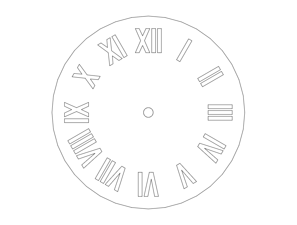 طرح ساعت رومی مناسب برای استفاده در دستگاه های cnc چوب و cnc لیزر - roman clock dxf file