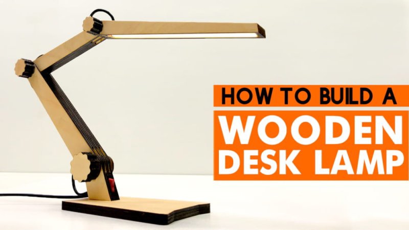 طرح چراغ رومیزی چوبی ۷ وات مناسب برای استفاده در دستگاه های cnc چوب و cnc لیزر - laser cut 7 watt wooden desk lamp