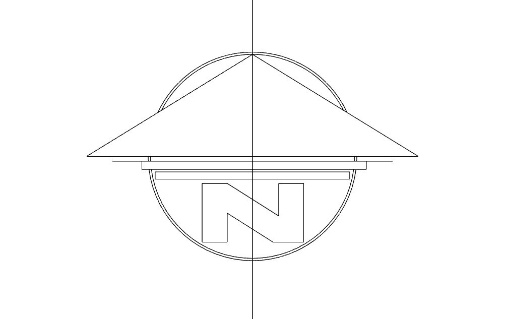 طرح نماد فلش شمالی مسطح مناسب برای استفاده در دستگاه های cnc چوب و cnc لیزر - north arrow symbol flat dxf file