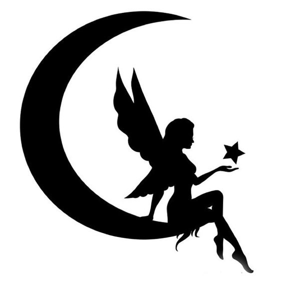 طرح وکتور طرح پری شبح مانند مناسب برای استفاده در دستگاه های cnc چوب و cnc لیزر - fairy silhouette vector dxf file