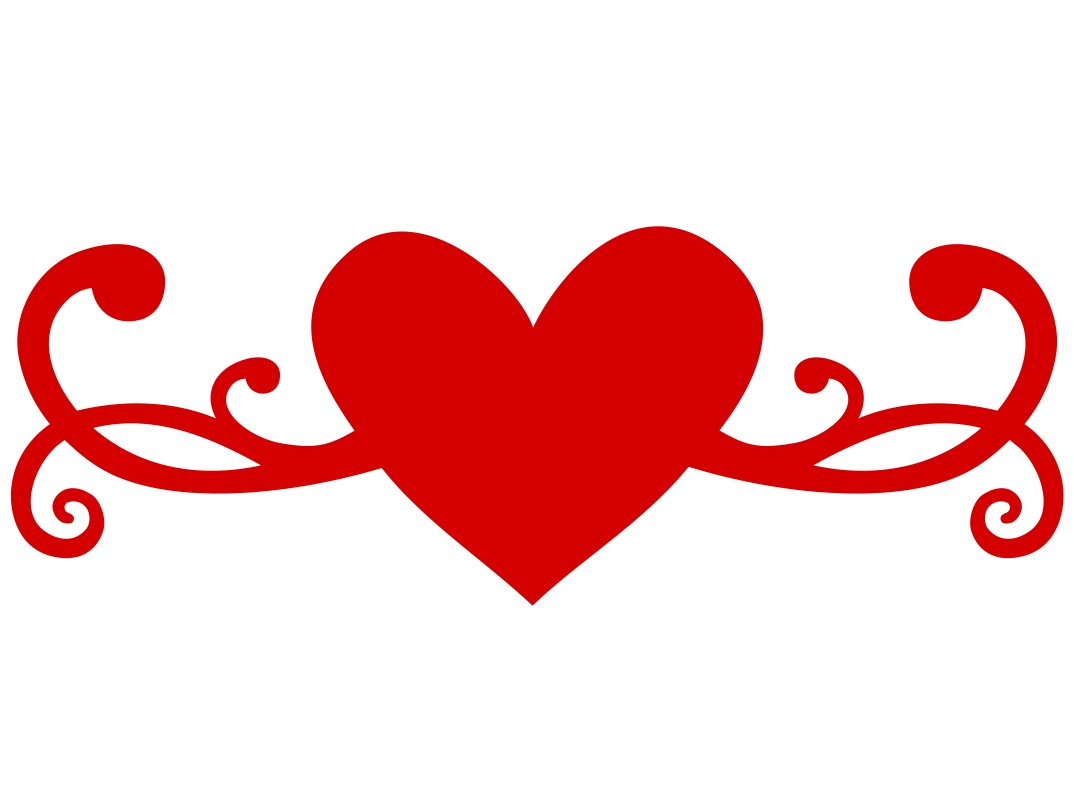 طرح شکوفایی قلب مناسب برای استفاده در دستگاه های cnc چوب و cnc لیزر - heart flourish cdr file