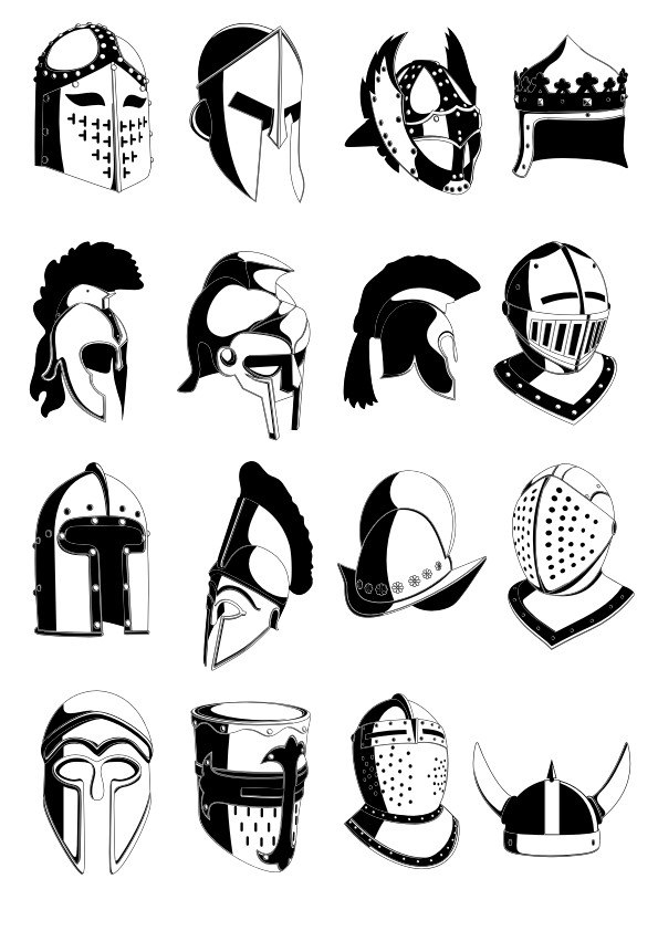 طرح فایل وکتور کلاهخودهای باستانی مناسب برای استفاده در دستگاه های cnc چوب و cnc لیزر - ancient helmets vector cdr file