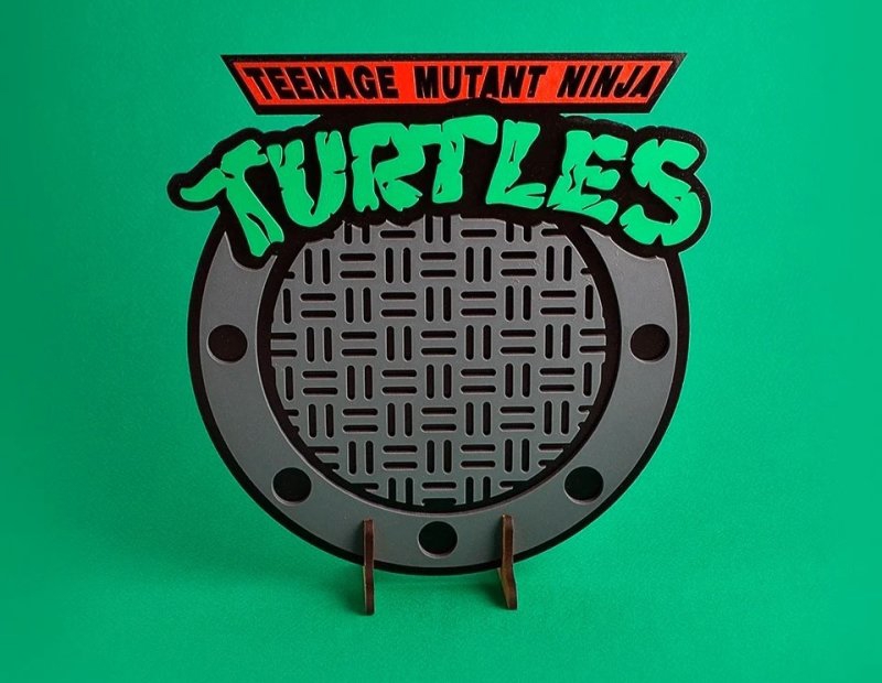 طرح لاک پشت های نینجای نوجوان جهش یافته TMNT مناسب برای استفاده در دستگاه های cnc چوب و cnc لیزر - laser cut teenage mutant ninja turtles tmnt decor svg file