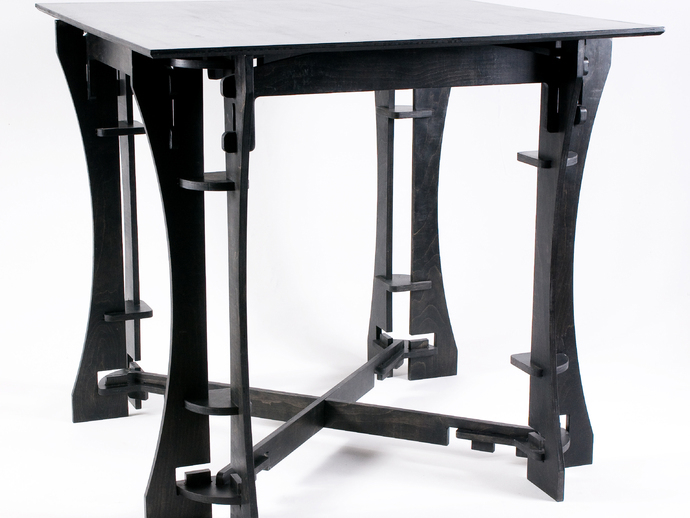 طرح میز ناهارخوری مناسب برای استفاده در دستگاه های cnc چوب و cnc لیزر - dining table dxf file