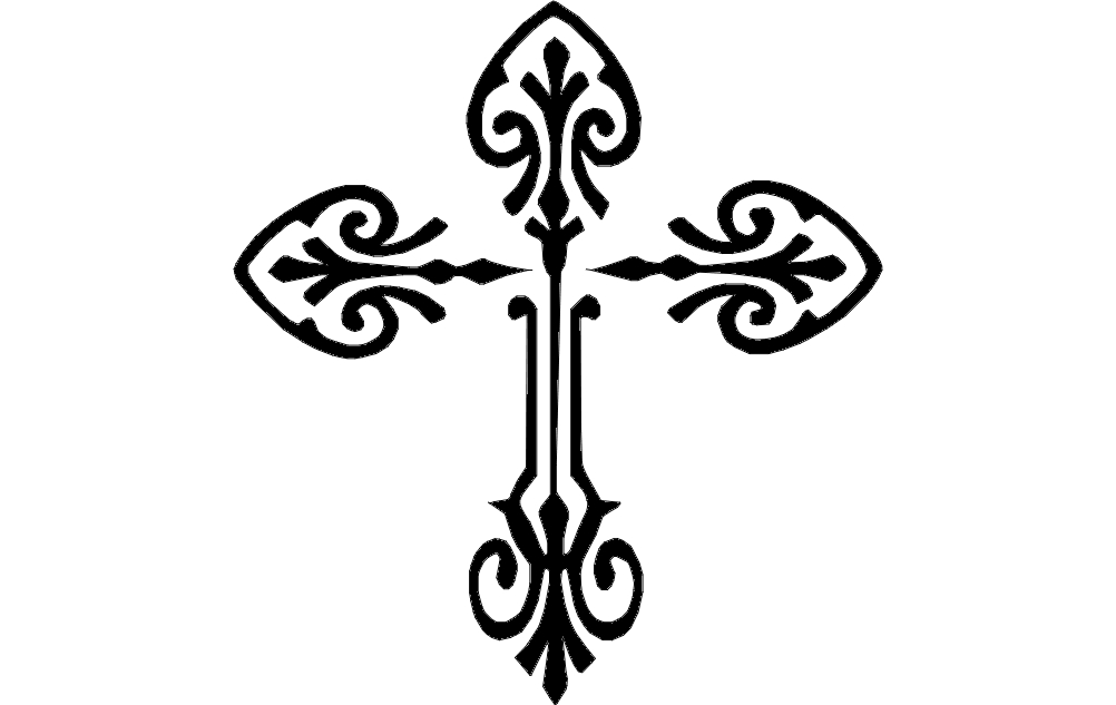 طرح ضربدری تزئینی مناسب برای استفاده در دستگاه های cnc چوب و cnc لیزر - decorative cross dxf file