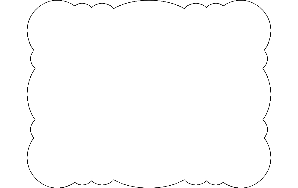 طرح مستطیل حباب دار طرح حلزونی مناسب برای استفاده در دستگاه های cnc چوب و cnc لیزر - bubble scalloped rectangle dxf file