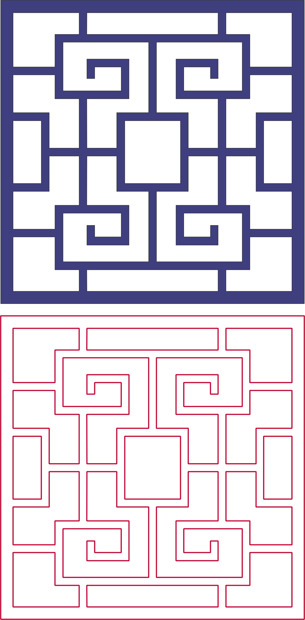 طرح مشبک تزئینی مناسب برای استفاده در دستگاه های cnc چوب و cnc لیزر - decorative lattice pattern dxf file