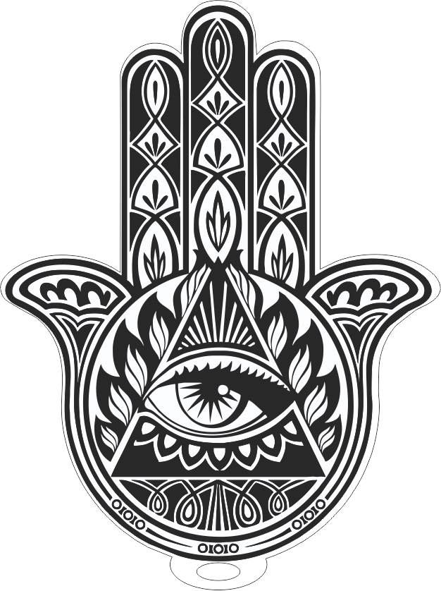 طرح وکتور دست همسا (Hamsa) مناسب برای استفاده در دستگاه های cnc چوب و cnc لیزر - hamsa hand vector cdr file