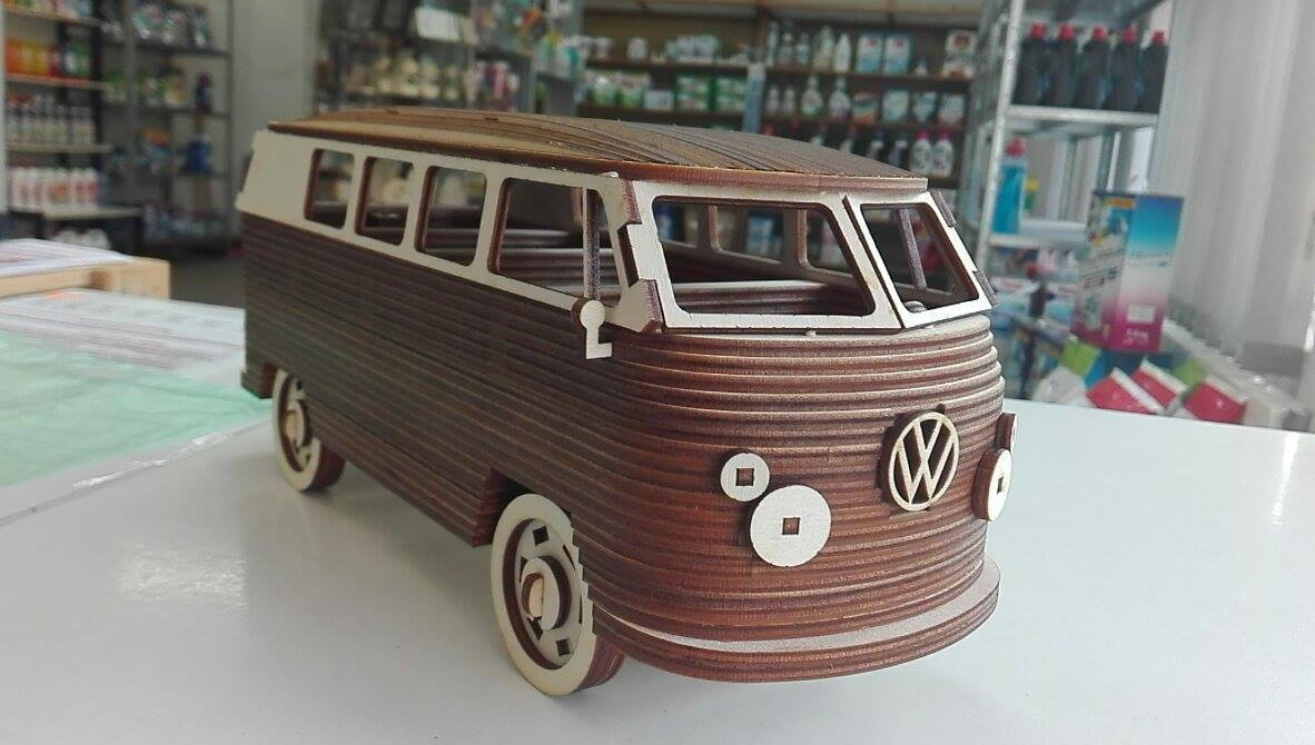 طرح ون فولکس واگن کمپر مناسب برای استفاده در دستگاه های cnc چوب و cnc لیزر - vw camper van cdr file