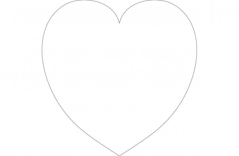 طرح قلب مناسب برای استفاده در دستگاه های cnc چوب و cnc لیزر - heart outline dxf file