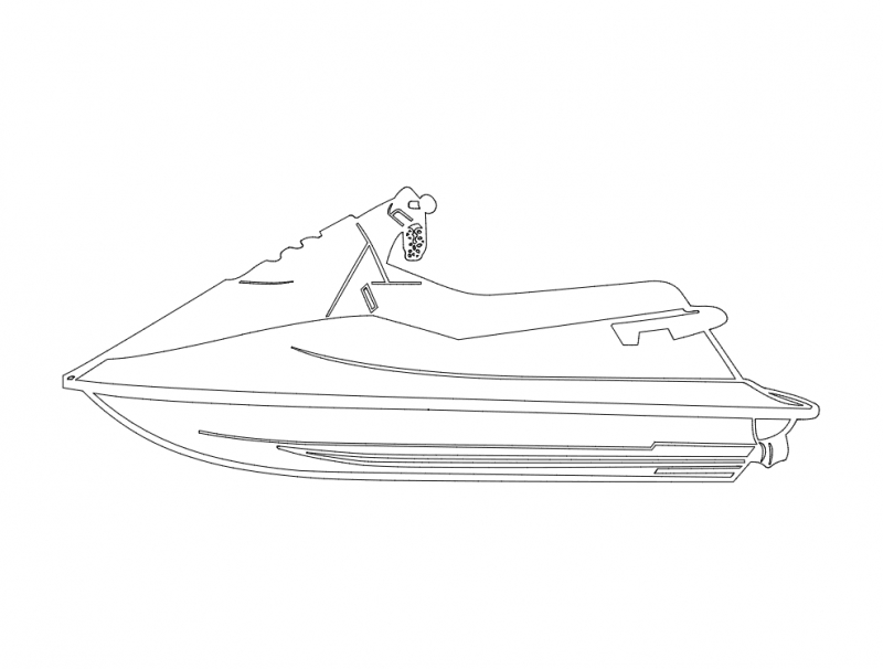 طرح جت اسکی مناسب برای استفاده در دستگاه های cnc چوب و cnc لیزر - jet ski dxf file