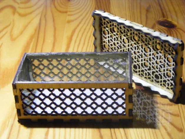 طرح جعبه عربی مناسب برای استفاده در دستگاه های cnc چوب و cnc لیزر - laser cut arabic design box cdr file