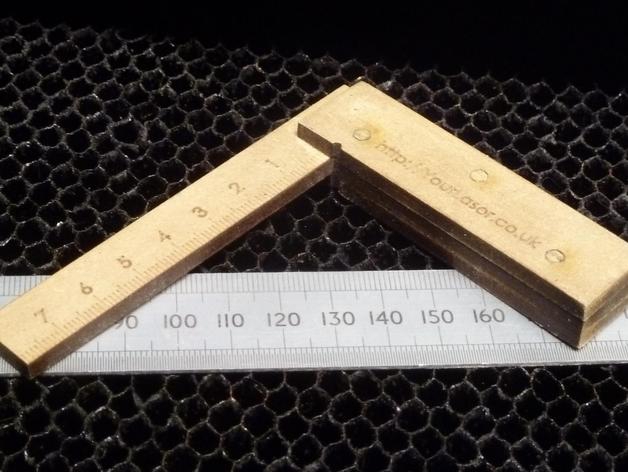طرح مربع مناسب برای استفاده در دستگاه های cnc چوب و cnc لیزر - laser cut try square cdr file
