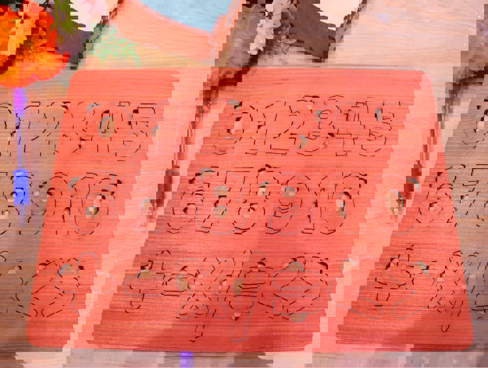 طرح تخته پازل چوبی ریاضی برای کودکان مناسب برای استفاده در دستگاه های cnc چوب و cnc لیزر - laser cut wooden math puzzle board for kids dxf file